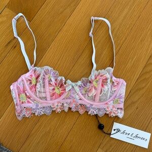 For Love And Lemons Floral Embroidered Lace Bra